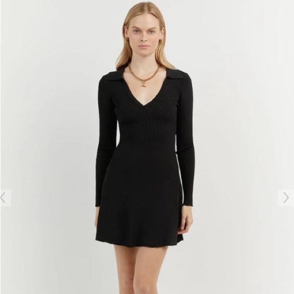 DISSH Fenton Black Sleeved Mini Dress
